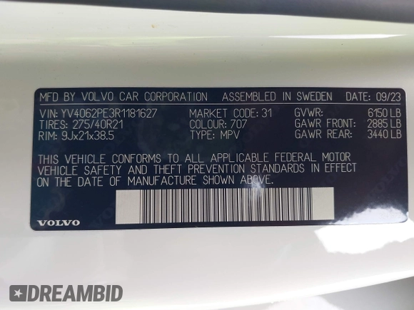2024 Volvo XC90 Plus Bright Theme z VIN YV4062PE3R1181627, wystawiony jako IAAI lot #42344215 z przebiegiem 24 443 mil mil oraz . Historia ofert i sprzedaży dostępna na DreamBid. Obrazek 9.