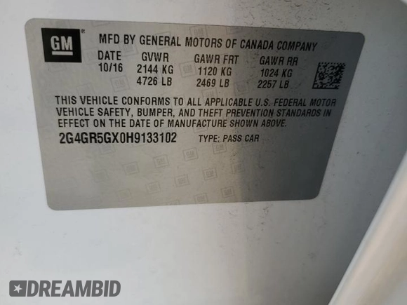 2017 Buick Regal Premium II z VIN 2G4GR5GX0H9133102, wystawiony jako Copart lot #55053435 z przebiegiem 29 980 mil mil oraz Szkoda całkowita • Salvage title. Historia ofert i sprzedaży dostępna na DreamBid. Obrazek 12.
