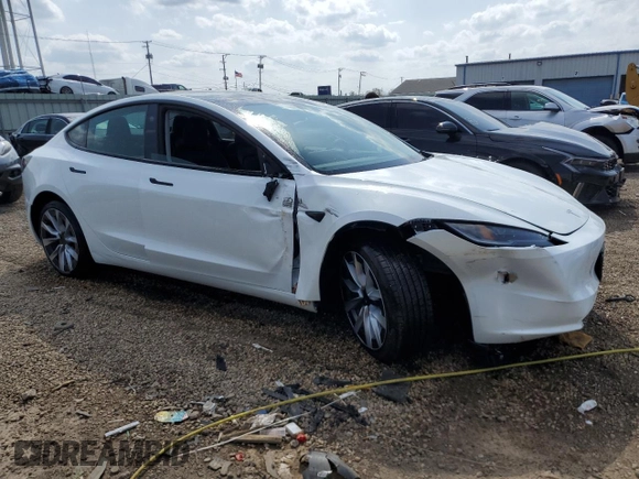 2025 Tesla Model 3 Long Range z VIN 5YJ3E1EB1SF962360, wystawiony jako Copart lot #54586115 z przebiegiem 391 mil mil oraz Szkoda całkowita • Salvage title. Historia ofert i sprzedaży dostępna na DreamBid. Obrazek 4.