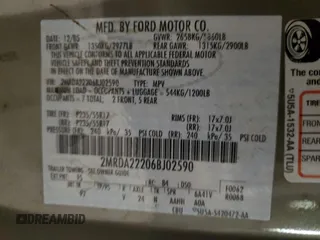 2006 Mercury Monterey z VIN 2MRDA22206BJ02590, wystawiony jako Copart lot #43032525 z przebiegiem Nie podano mil oraz Szkody całkowita. Historia ofert i sprzedaży dostępna na DreamBid. Obrazek 15.