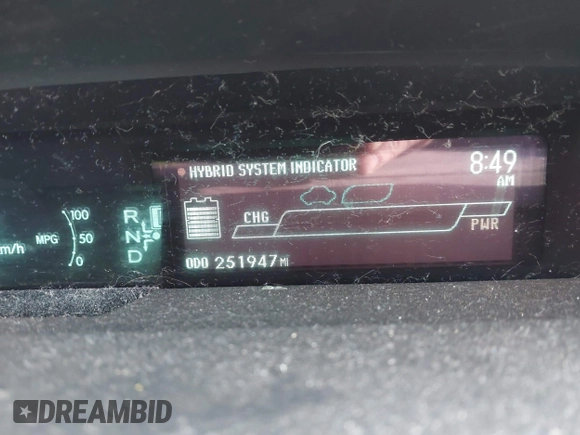 2012 Toyota Prius One with VIN JTDKN3DU1C5500488, listed as a IAAI auction lot 41929382 with 251,947 mi miles and . Bid and sale history available at carsss.com. Image 15.