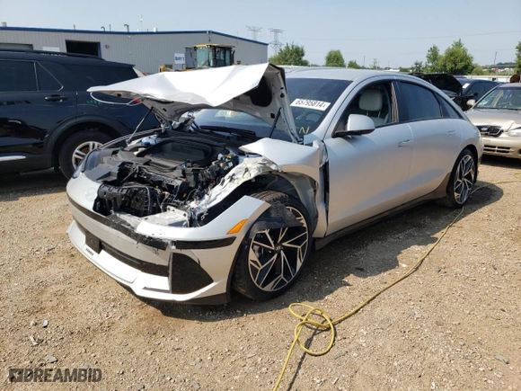 2024 Hyundai IONIQ 6 SEL with VIN KMHM34AC8RA055260, listed as a Copart auction lot 65795814 with NaN miles and Salvage Title. Bid and sale history available at carsss.com. Image 1.