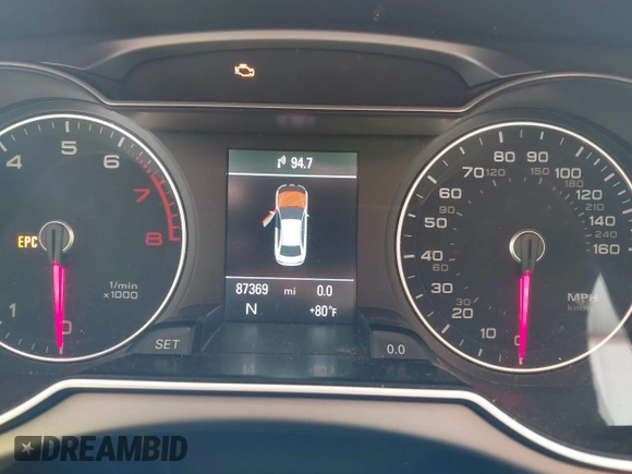 2013 Audi A4 Premium Plus z VIN WAUFFAFL1DA096394, wystawiony jako IAAI lot #42235725 z przebiegiem 87 369 mil mil oraz . Historia ofert i sprzedaży dostępna na DreamBid. Obrazek 7.