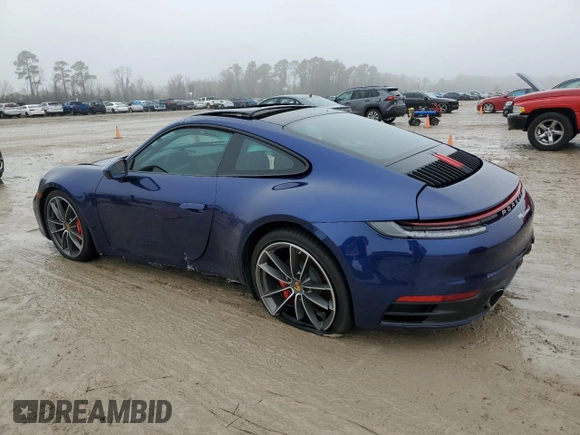 2024 Porsche 911 Carrera S with VIN WP0AB2A92RS221446, listed as a Copart auction lot 43209305 with 1,855 mi miles and Clean Title. Bid and sale history available at carsss.com. Image 2.