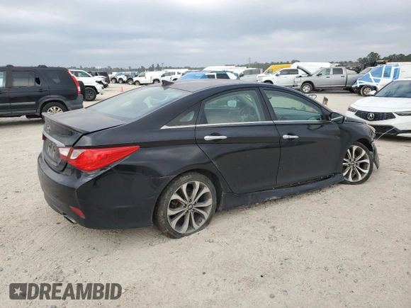 2014 Hyundai Sonata SE with VIN 5NPEC4AC8EH816221, listed as a Copart auction lot 44825285 with 128,043 mi miles and Salvage Title. Bid and sale history available at DreamBid. Image 3.