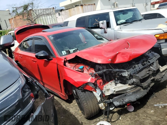 2022 Honda Civic Si with VIN 2HGFE1E57NH471282, listed as a Copart auction lot 69811794 with Not Provided miles and Salvage Title. Bid and sale history available at DreamBid. Image 4.