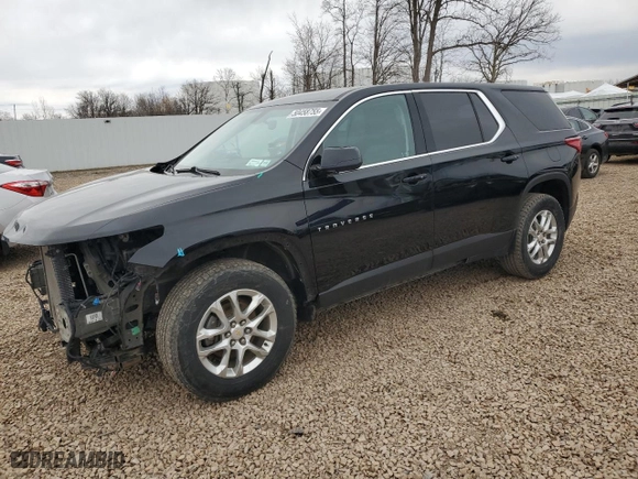 2020 Chevrolet Traverse LS with VIN 1GNEVFKWXLJ169038, listed as a Copart auction lot 50458755 with 110,147 mi miles and Salvage Title. Bid and sale history available at carsss.com. Image 1.