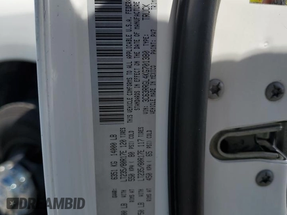 2019 Ram 3500 Tradesman with VIN 3C63RRGL4KG701380, listed as a Copart auction lot 73947074 with 149,584 mi miles and Non Repairable. Bid and sale history available at carsss.com. Image 13.