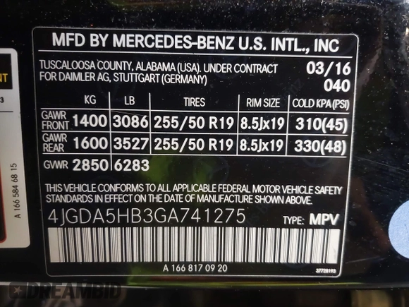 2016 Mercedes-Benz GLE 350 с VIN 4JGDA5HB3GA741275, выставлен на аукционе IAAI как лот 42284856 с пробегом 92 807 миль миль и . История ставок и продаж доступна на DreamBid. Изображение 9.