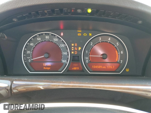 2008 BMW 7 Series 750Li with VIN WBAHN83538DT85226, listed as a Copart auction lot 73397614 with 134,509 mi miles and Salvage Title. Bid and sale history available at carsss.com. Image 9.