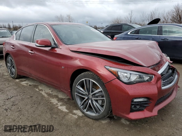 2014 Infiniti Q50 Premium with VIN JN1BV7AR4EM683789, listed as a Copart auction lot 49187715 with 100,594 mi miles and Salvage Title. Bid and sale history available at carsss.com. Image 4.