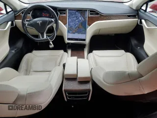 2017 Tesla Model S 100D with VIN 5YJSA1E29HF229425, listed as a Copart auction lot 54602195 with 128,886 mi miles and Salvage Title. Bid and sale history available at DreamBid. Image 8.
