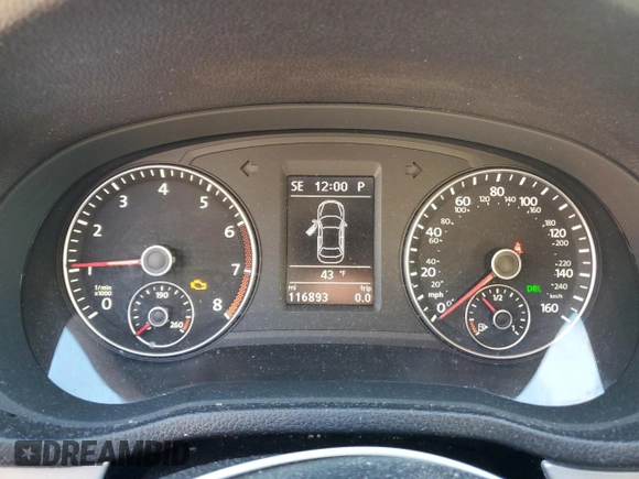 2013 Volkswagen Passat SE with VIN 1VWBH7A36DC002582, listed as a Copart auction lot 45982575 with 116,893 mi miles and Clean Title. Bid and sale history available at carsss.com. Image 9.