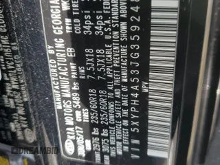 2018 Kia Sorento EX z VIN 5XYPH4A53JG359248, wystawiony jako Copart lot #56368755 z przebiegiem 49 702 mil mil oraz Szkoda całkowita • Salvage title. Historia ofert i sprzedaży dostępna na DreamBid. Obrazek 13.