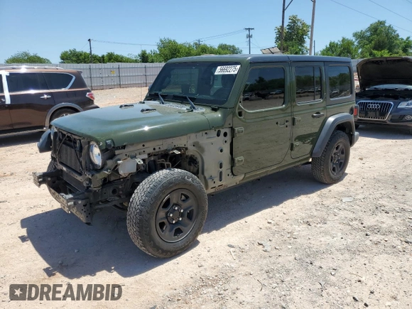 2021 Jeep Wrangler Unlimited Willys z VIN 1C4HJXDG9MW509488, wystawiony jako Copart lot #56692275 z przebiegiem 46 422 mil mil oraz Szkoda całkowita • Salvage title. Historia ofert i sprzedaży dostępna na DreamBid. Obrazek 1.