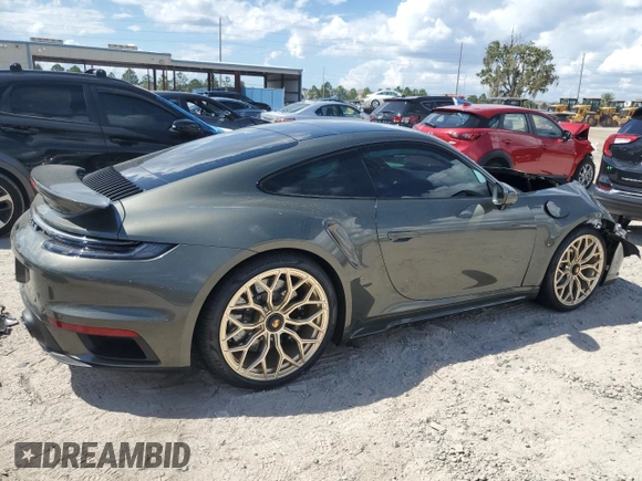 2023 Porsche 911 Turbo with VIN WP0AD2A99PS258016, listed as a Copart auction lot 72852814 with 7,386 mi miles and Salvage Title. Bid and sale history available at carsss.com. Image 3.