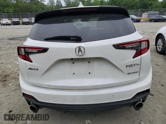 2021 Acura RDX w/A-Spec Package with VIN 5J8TC2H68ML048375, listed as a Copart auction lot 57971645 with Not provided miles and Salvage title. Bid and sale history available at DreamBid. Image 6.