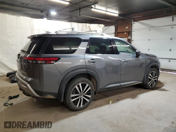 2023 Nissan Pathfinder Platinum с VIN 5N1DR3DK6PC228996, выставлен на аукционе Copart как лот 58937335 с пробегом 24 356 миль миль и Списание • Salvage title. История ставок и продаж доступна на DreamBid. Изображение 3.