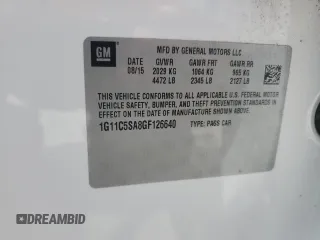 2016 Chevrolet Malibu Limited LT with VIN 1G11C5SA8GF126640, listed as a Copart auction lot 75889484 with 52,560 mi miles and Salvage Title. Bid and sale history available at carsss.com. Image 12.