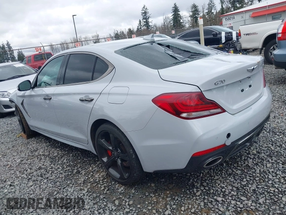 2019 Genesis G70 3.3T Advanced with VIN KMTG74LE6KU014118, listed as a IAAI auction lot 41752512 with 51,817 mi miles. Bid and sale history available at carsss.com. Image 3.