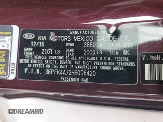 2017 Kia Forte LX with VIN 3KPFK4A72HE096420, listed as a Copart auction lot 53404755 with 164,743 mi miles and Salvage Title. Bid and sale history available at carsss.com. Image 14.