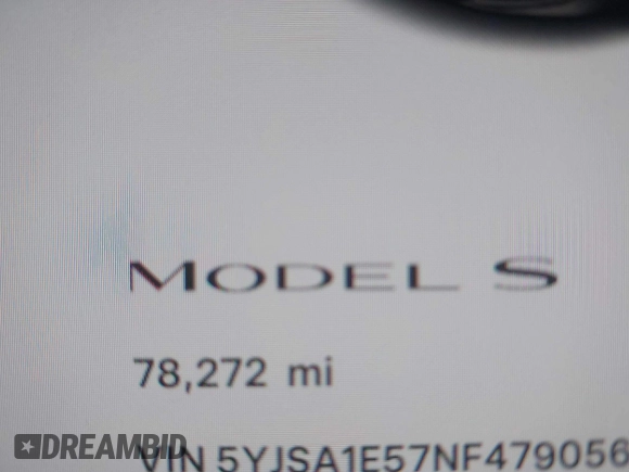 2022 Tesla Model S with VIN 5YJSA1E57NF479056, listed as a IAAI auction lot 42091009 with 78,272 mi miles and . Bid and sale history available at DreamBid. Image 15.