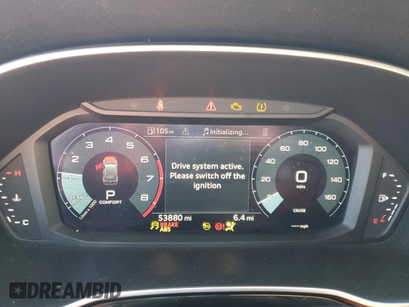 2022 Audi Q3 Premium with VIN WA1AUCF30N1006159, listed as a Copart auction lot 81785574 with 53,880 mi miles and Salvage Title. Bid and sale history available at carsss.com. Image 9.