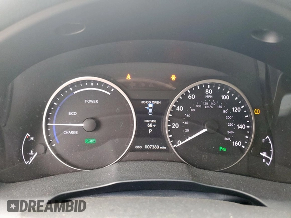 2014 Lexus ES 300h with VIN JTHBW1GG7E2042319, listed as a Copart auction lot 53932965 with 107,380 mi miles and Clean title. Bid and sale history available at DreamBid. Image 9.
