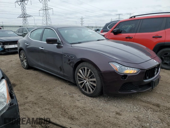 2015 Maserati Ghibli S Q4 with VIN ZAM57RTA1F1145377, listed as a Copart auction lot 43502375 with 58,046 mi miles and Salvage Title. Bid and sale history available at carsss.com. Image 4.