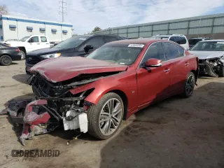 2015 Infiniti Q50 with VIN JN1BV7AR0FM393597, listed as a Copart auction lot 42804395 with 107,084 mi miles and Salvage Title. Bid and sale history available at carsss.com. Image 1.