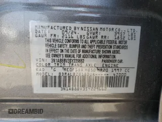 2025 Nissan Sentra S with VIN 3N1AB8BV3SY229662, listed as a Copart auction lot 59805785 with 14,028 mi miles and Clean title. Bid and sale history available at DreamBid. Image 13.
