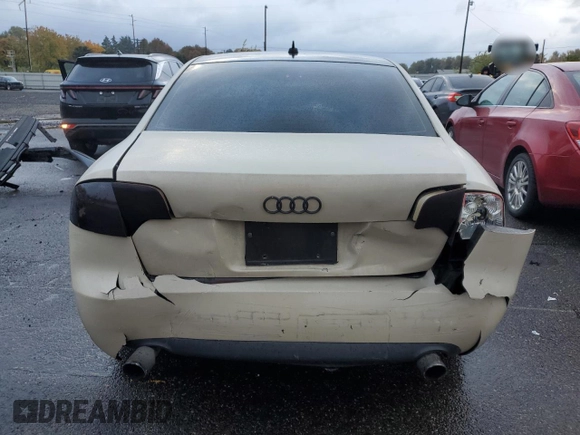 2007 Audi A4 2.0T with VIN WAUAF78E87A030196, listed as a Copart auction lot 78705774 with 164,854 mi miles and Salvage Title. Bid and sale history available at carsss.com. Image 6.