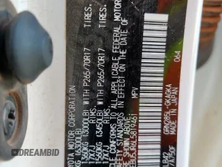 2020 Toyota 4Runner SR5 z VIN JTEBU5JR6L5819461, wystawiony jako Copart lot #58766725 z przebiegiem 101 481 mil mil oraz Szkoda całkowita • Salvage title. Historia ofert i sprzedaży dostępna na DreamBid. Obrazek 14.