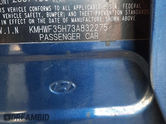 2003 Hyundai Sonata GLS with VIN KMHWF35H73A832275, listed as a Copart auction lot 86774774 with 123,994 mi miles and Non Repairable. Bid and sale history available at carsss.com. Image 12.