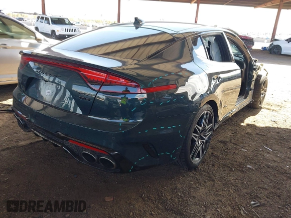 2022 Kia Stinger GT1 with VIN KNAE45LC3N6115626, listed as a IAAI auction lot 41757758 with 22,647 mi miles and . Bid and sale history available at DreamBid. Image 4.