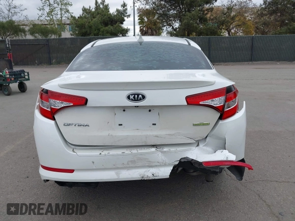 2012 Kia Optima Hybrid with VIN KNAGM4AD7C5013599, listed as a IAAI auction lot 41895083 with 118,181 mi miles. Bid and sale history available at carsss.com. Image 16.