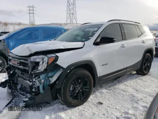 2024 GMC Terrain AT4 with VIN 3GKALYEG7RL289477, listed as a Copart auction lot 87857225 with 7,718 mi miles and Salvage Title. Bid and sale history available at carsss.com. Image 1.