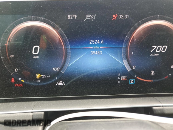 2020 Mercedes-Benz GLE 350 with VIN 4JGFB4KB0LA199507, listed as a Copart auction lot 60593545 with 39,483 mi miles and Salvage title. Bid and sale history available at DreamBid. Image 9.