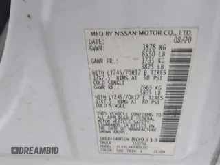 2020 Nissan NV Cargo SV z VIN 1N6BF0KM5LN809313, wystawiony jako IAAI lot #41863076 z przebiegiem 127 505 mil mil oraz . Historia ofert i sprzedaży dostępna na DreamBid. Obrazek 9.