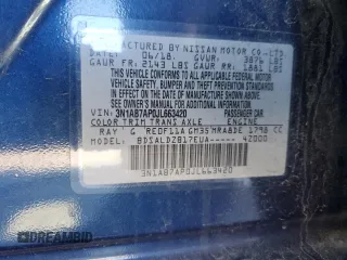 2018 Nissan Sentra SV with VIN 3N1AB7AP0JL663420, listed as a Copart auction lot 53257305 with 80,599 mi miles and Salvage Title. Bid and sale history available at DreamBid. Image 14.