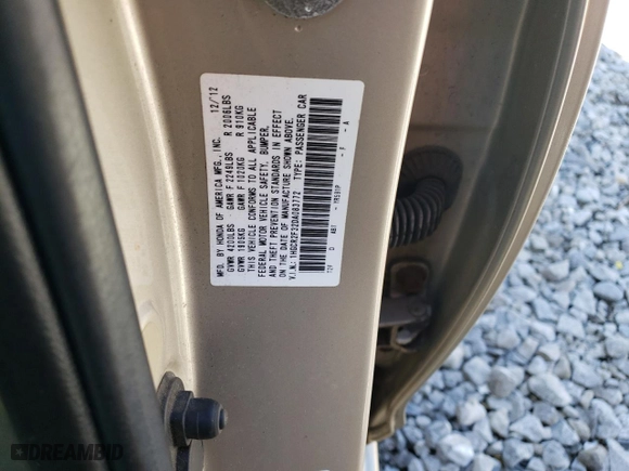 2013 Honda Accord Sdn LX with VIN 1HGCR2F32DA083772, listed as a Copart auction lot 51600095 with 253,801 mi miles and Clean Title. Bid and sale history available at carsss.com. Image 12.