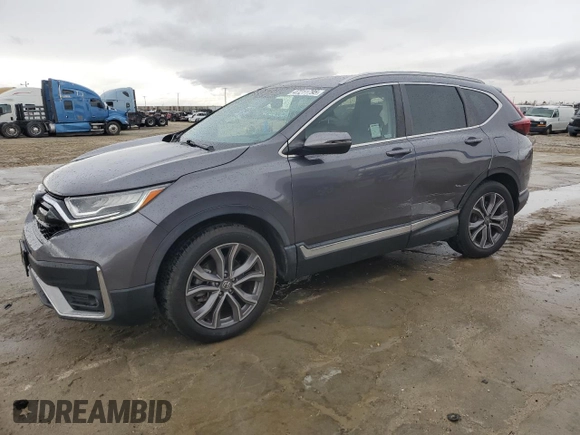 2021 Honda CR-V Touring with VIN 2HKRW1H9XMH410392, listed as a Copart auction lot 47211795 with 48,763 mi miles and Salvage Title. Bid and sale history available at carsss.com. Image 1.