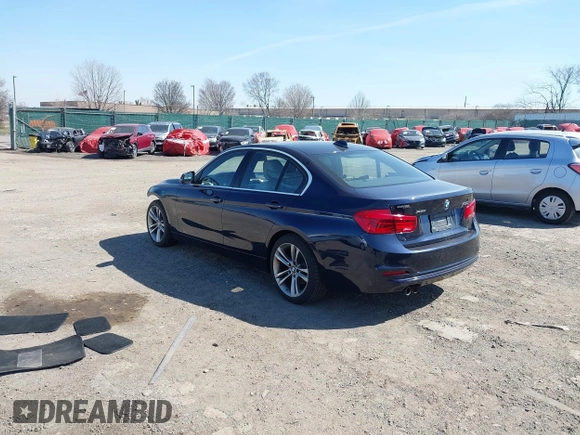 2017 BMW 3 Series 330i xDrive with VIN WBA8D9G37HNU65303, listed as a IAAI auction lot 41813598 with 43,072 mi miles. Bid and sale history available at carsss.com. Image 3.