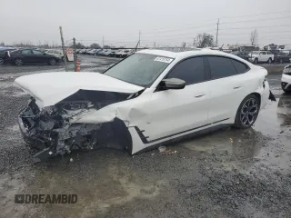 2024 BMW i4 M50 with VIN WBY33AW00RFT22700, listed as a Copart auction lot 87419754 with 6,196 mi miles and Salvage Title. Bid and sale history available at carsss.com. Image 1.