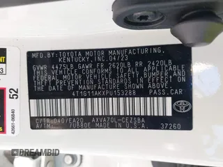 2023 Toyota Camry SE z VIN 4T1G11AKXPU153288, wystawiony jako IAAI lot #41816589 z przebiegiem 33 708 mil mil oraz . Historia ofert i sprzedaży dostępna na DreamBid. Obrazek 9.