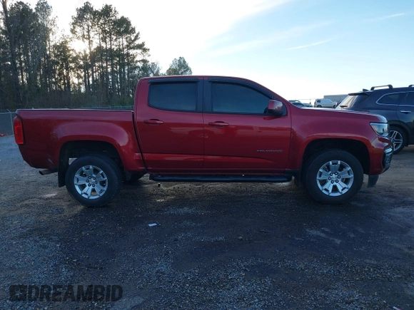2021 Chevrolet Colorado 2WD LT with VIN 1GCGSCEN0M1150821, listed as a IAAI auction lot 41298960 with 76,931 mi miles. Bid and sale history available at carsss.com. Image 14.