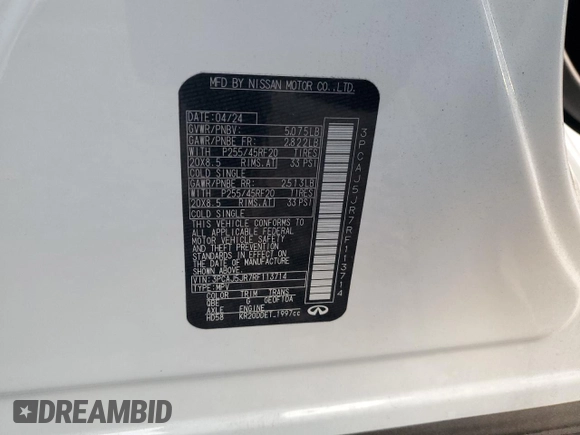 2024 Infiniti QX55 Luxe with VIN 3PCAJ5JR7RF113714, listed as a Copart auction lot 79325634 with 3,147 mi miles and Salvage Title. Bid and sale history available at DreamBid. Image 15.