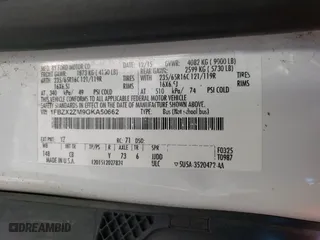 2016 Ford Transit Wagon XL with VIN 1FBZX2ZM9GKA50662, listed as a Copart auction lot 59330274 with 109,151 mi miles and Salvage Title. Bid and sale history available at carsss.com. Image 14.
