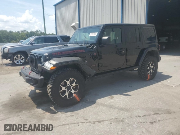 2022 Jeep Wrangler Unlimited Rubicon with VIN 1C4HJXFG1NW193437, listed as a Copart auction lot 57137365 with 56,732 mi miles and Salvage title. Bid and sale history available at DreamBid. Image 1.