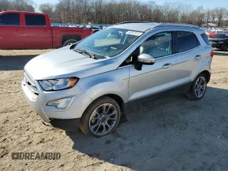 2021 Ford EcoSport Titanium z VIN MAJ6S3KL5MC404001, wystawiony jako Copart lot #46347615 z przebiegiem 70 769 mil mil oraz Szkody całkowita. Historia ofert i sprzedaży dostępna na DreamBid. Obrazek 1.